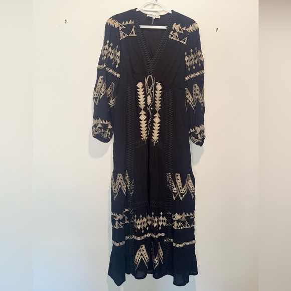 Hale Bob Fallin Embroidered Maxi Dress in Black - Picture 8 of 12
